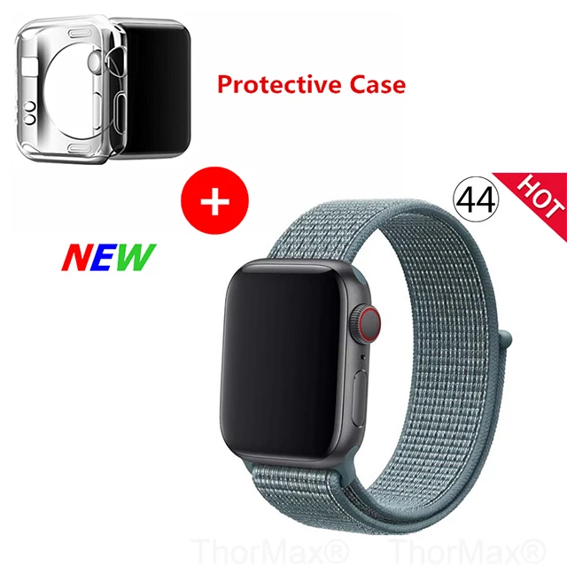 Нейлоновый спортивный бесшовный ремешок для наручных часов iwatch, 4 цвета, в полоску, легкий мягкий сплетенный ремешок для наручных часов Apple Watch 4 серии 3/2/1 38 мм 42 мм 40 мм 44 мм - Цвет ремешка: 44-Blue Feather