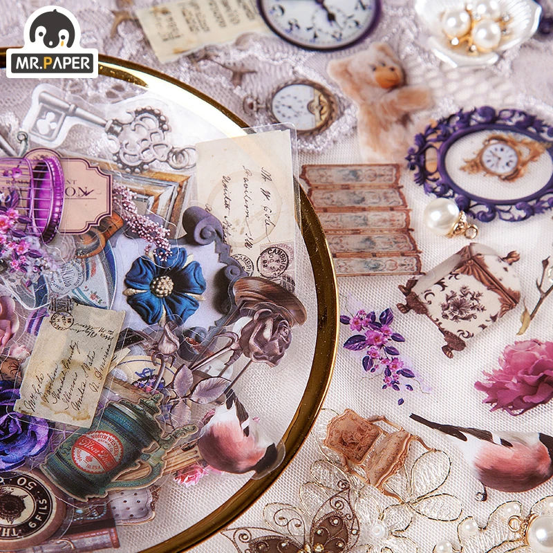 

Mr.paper 8 Designs European Classic Material PET Scrapbooking/Card Making/Journaling Project DIY Retro Hangtag with Hole Cards