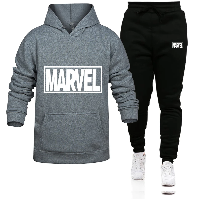 

Tracksuit Men Fashion Hoodies Men Suits Brand Sets Men Sweatshirts+Sweatpants Autumn Winter Fleece Hooded Pullover
