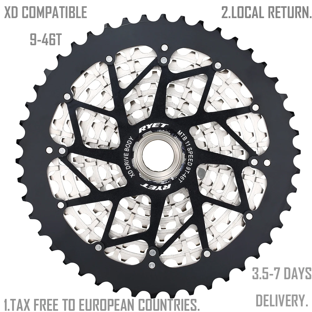 2021 сверхлегкая кассета RYET ult 11 Speed MTB XD 355 г прочная с колесами s 9 46 k7 S|Храповик