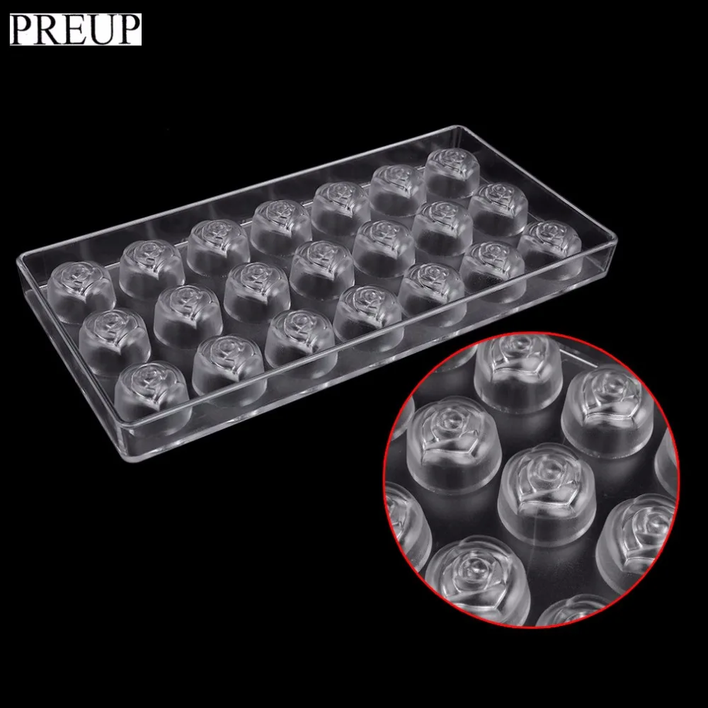 2 типа пластичная форма цветка розы поликарбонатные шоколадные конфеты формы DIY