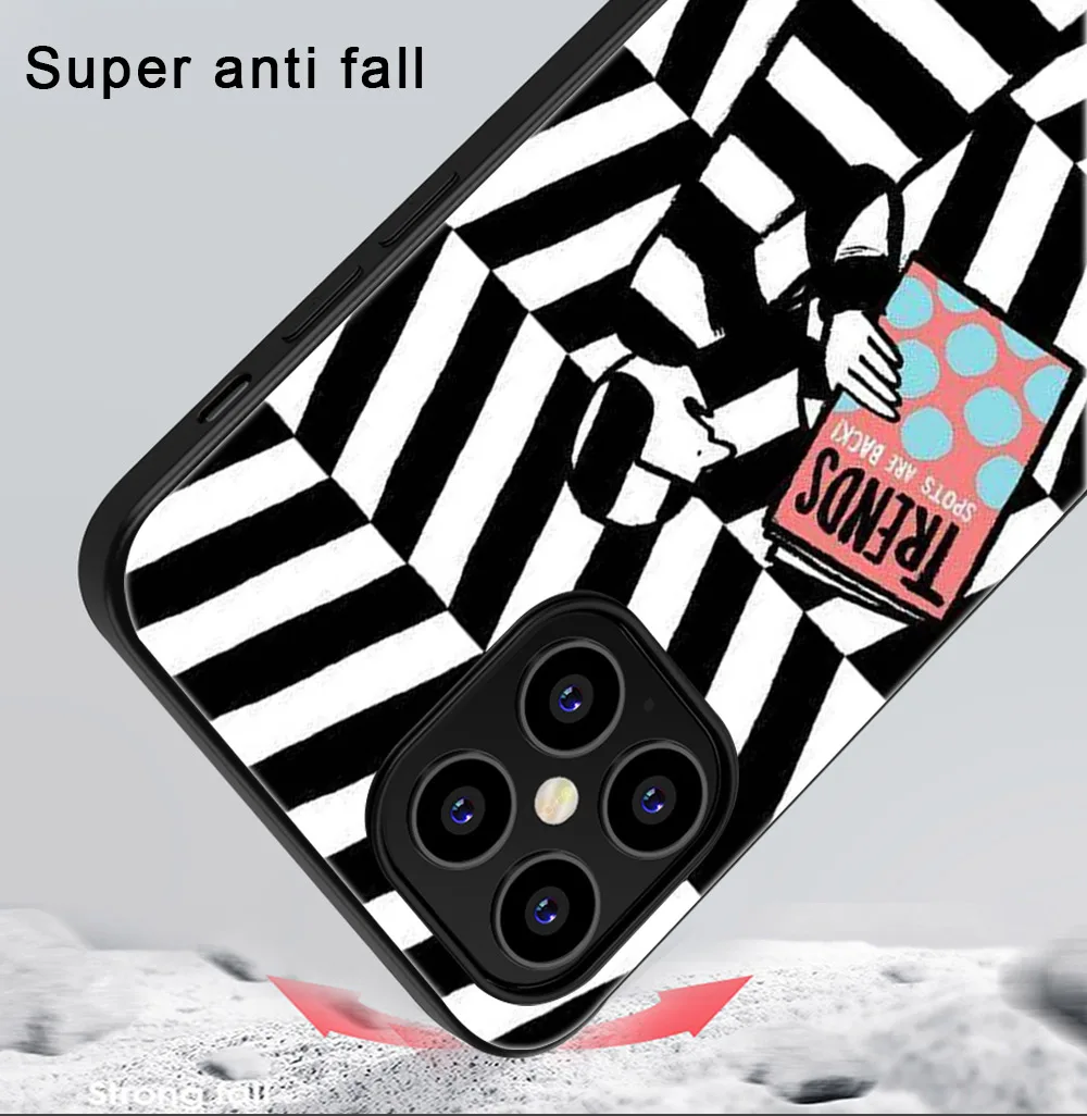 

Striped pattern Phone Case For iPhone 11 12 Pro Max mini XR X XS Max 7 8 6S Plus SE 2020 Phone Cases Soft TPU Black Cover Funda