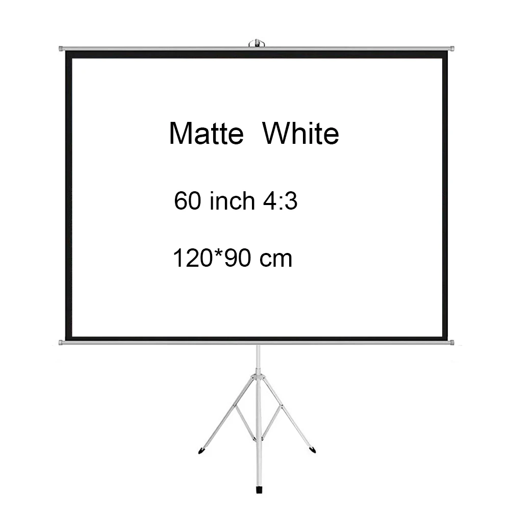 

Projector Screen with Stand 60 inch - Indoor Outdoor Matt White Projection Screen 4:3 HD Premium Wrinkle-Free Tripod Screen