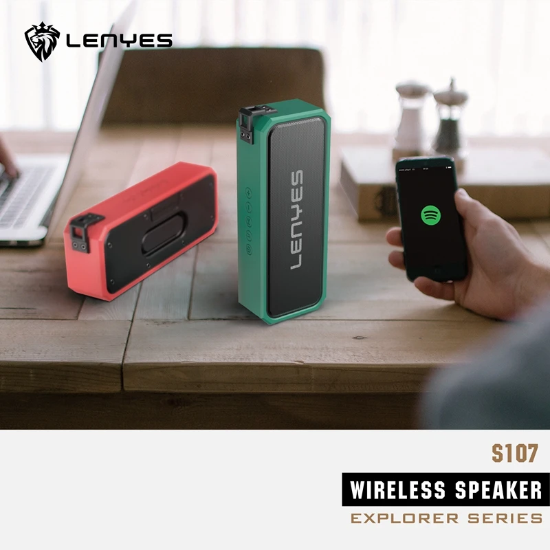 Lenyes водонепроницаемый Bluetooth динамик коробка TWS портативный IPX 7 стерео нч-динамик беспроводной громкий динамик s Зарядка для других устройств S107