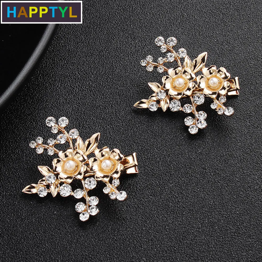 1 пара золотых свадебных заколок для волос со стразами свадебные заколки с