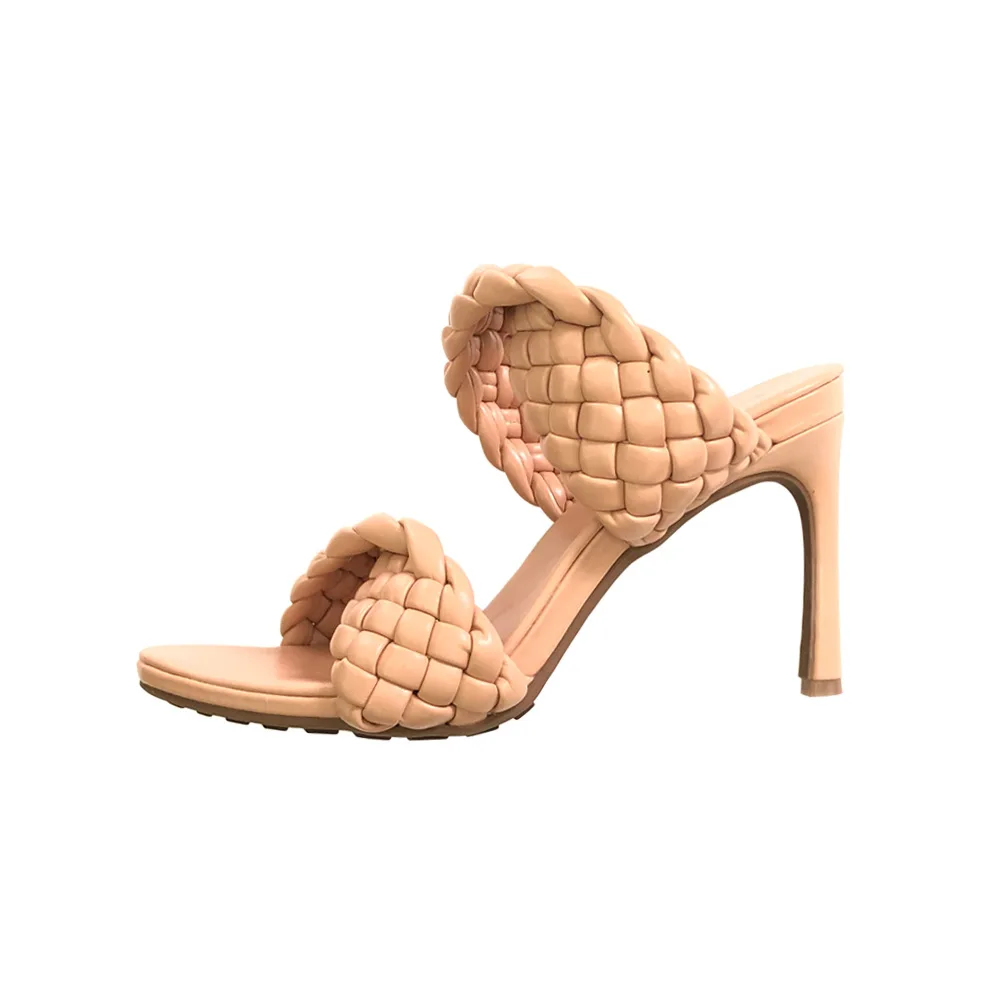 

2021 Spring and Summer New Weaving High Heels Candy Color British Stiletto Heel High Heel Sandals