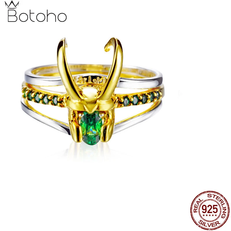 

925 Sterling Silver Loki Helmet Ring Avenger Charm Superhero Jewelry Loki Ring Valentine's Day Gift Unisex US 6 7 8 9 10 11 12#