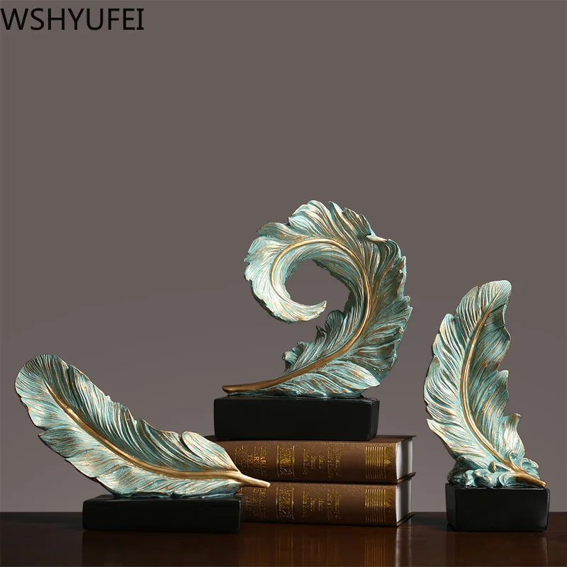 

Украшение из американской смолы, креативные перья, скульптура, ремесла, Современный домашний декор, аксессуары, свадебные подарки