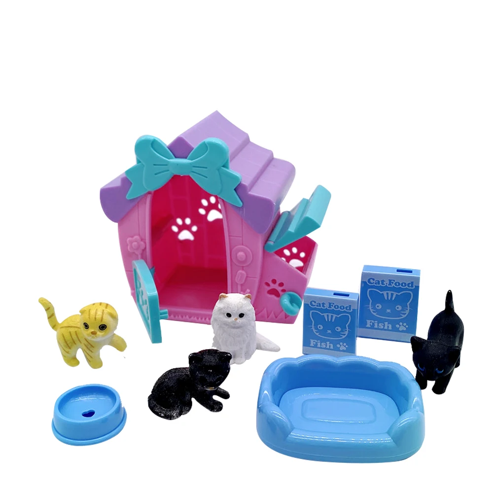 2020 Барби аксессуары для кукол принцессы милый питомец кошка + клетка кошек модель