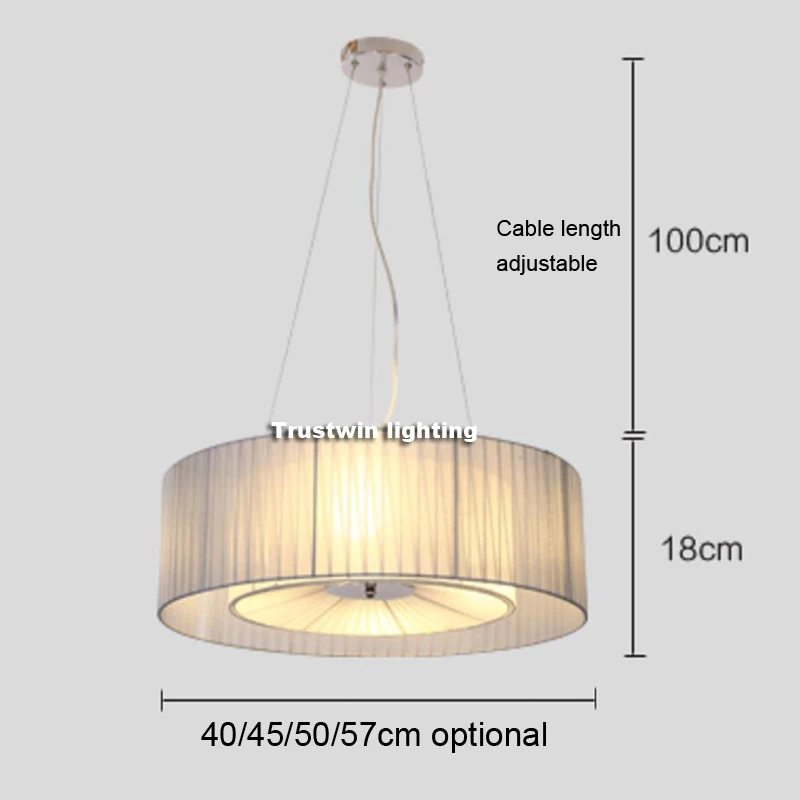 Европейский Американский современный тканевый подвесной светильник