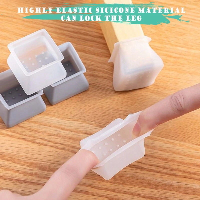 4 шт. силиконовый чехол для ножки стула Нескользящие не царапаются мебельная