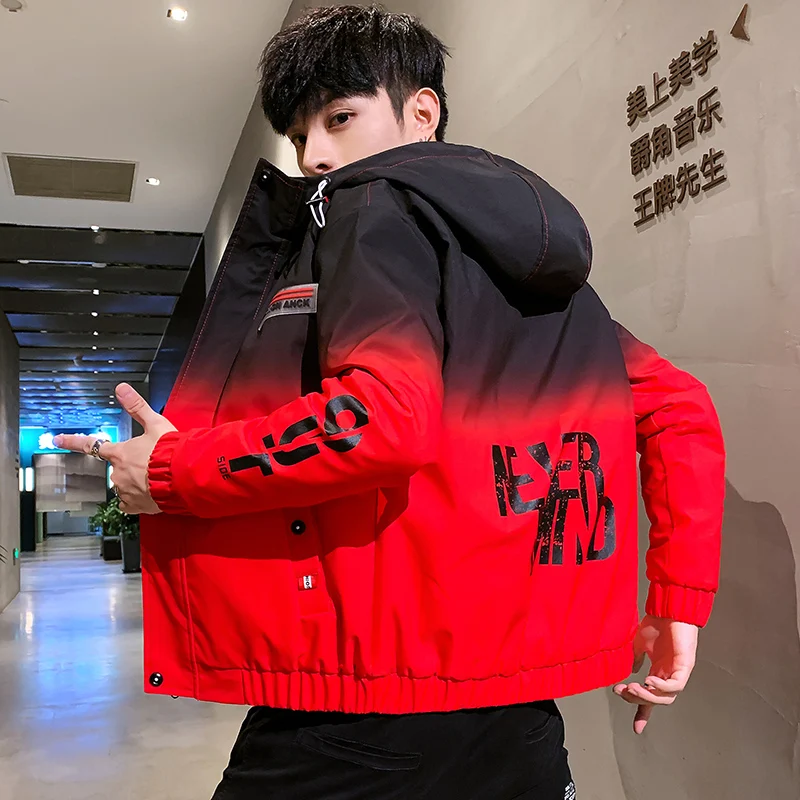 

Jacket for men autumn/Winter 2021 new Korean fashion casual jacket in red and blue 3XL