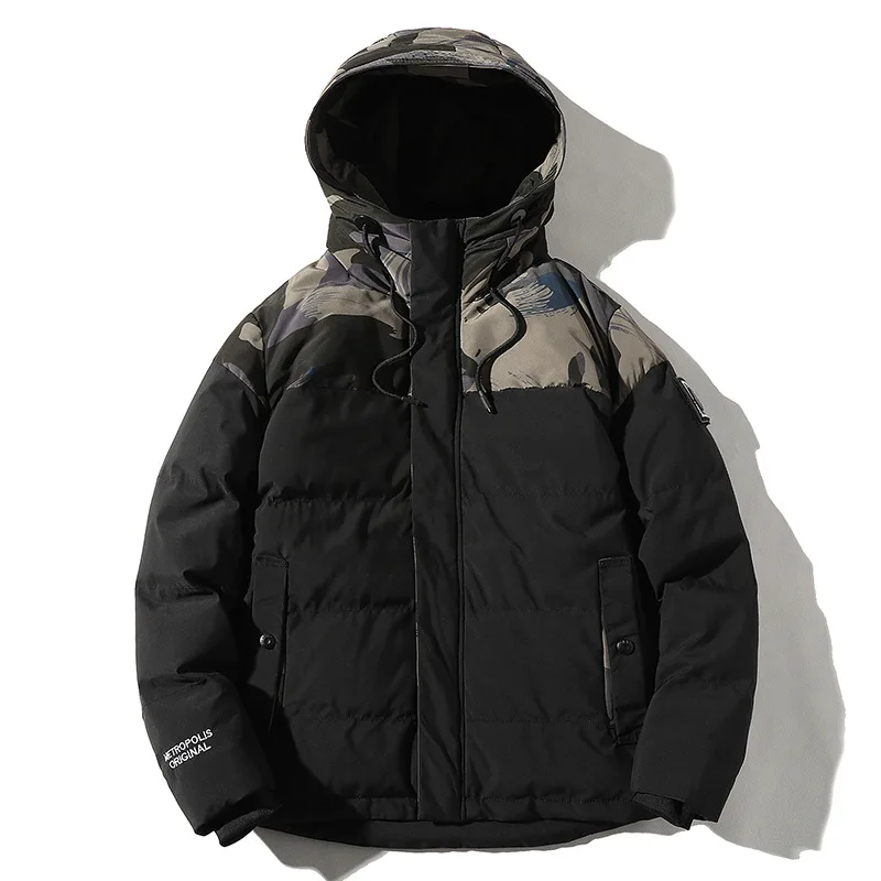 Men's Overcoat Windbreaker Winter Jackets Coat Cotton Zipper Male Hooded Warm Outwear Coats Brand Clothing Sportswear