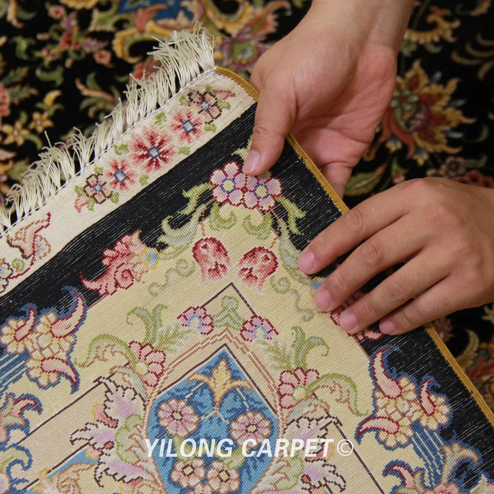 YILONG 6'x9' винтажный домашний шелковый ковер ручной работы персидские синие