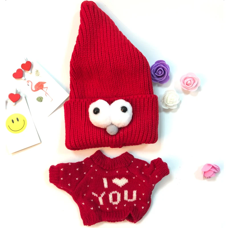 Милые аксессуары для кукол Kawaii девушки повязка для волос мыть лицо бег макияж полосы LaLafanfan кафе утенок плюшевая игрушка Подарки для девочек - Цвет: red love Sweater