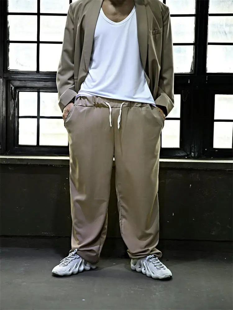 Men Straight Pants Spring And Autumn New Korean Version Of Japanese Pure Color Hair Stylist Yamamoto Wind Large Size Pants