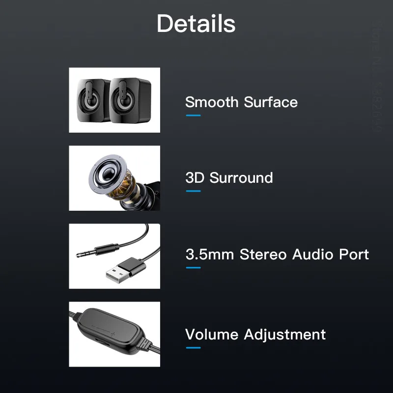 Мини USB Компьютерные колонки домашний кинотеатр звуковая коробка стерео