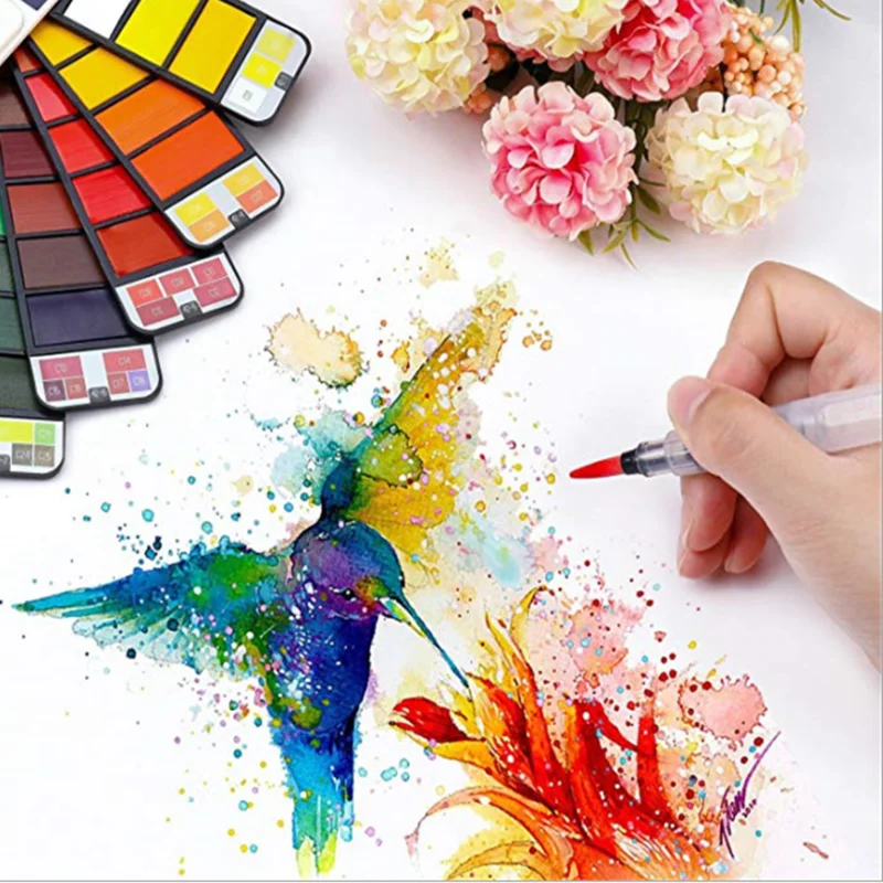 Великолепные однотонные акварельные краски в наборе для акупунктурных палеток