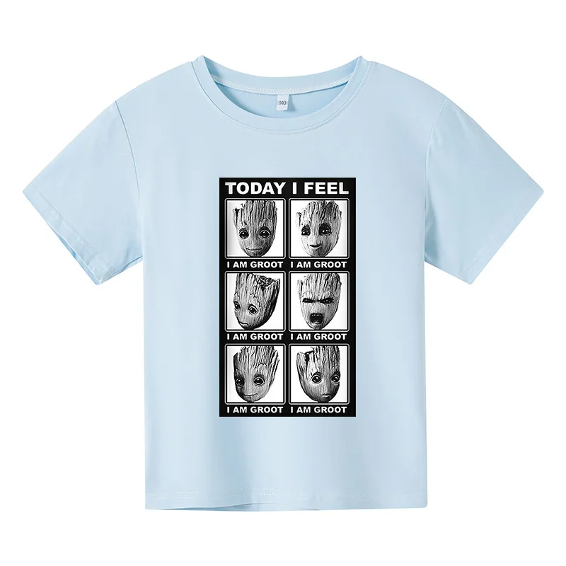 

2021 Summer Cotton Boys Girls Hip Hop Cartoon Pattern Loose Comfortable T-shirt 4T-14T