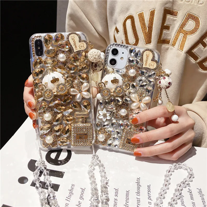 

Soft Crystal Diamond Phone Case Cover Bling Rhinestone Cases For iPhone 13 12 12pro 12mini 11 11pro X XS XR 8 7 6s Plus