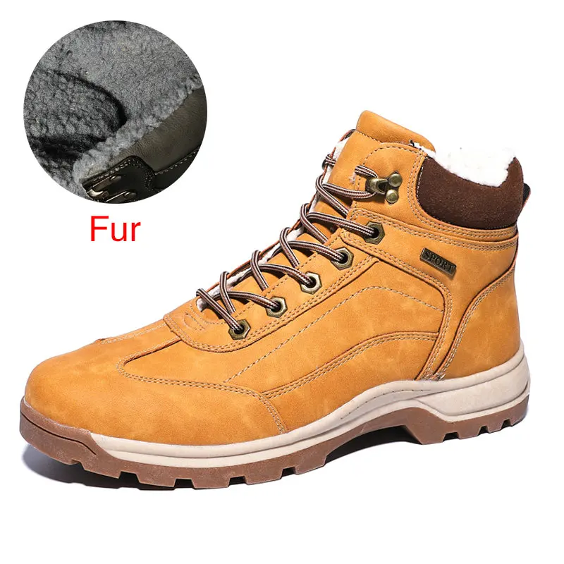05 Yellow Brown DEKABR/брендовые классические теплые зимние ботинки из натуральной кожи на меху; сезон осень-зима; Мужские ботинки в байкерском стиле; мужские теплые ботинки с высоким берцем - Цвет: 05 Yellow Brown