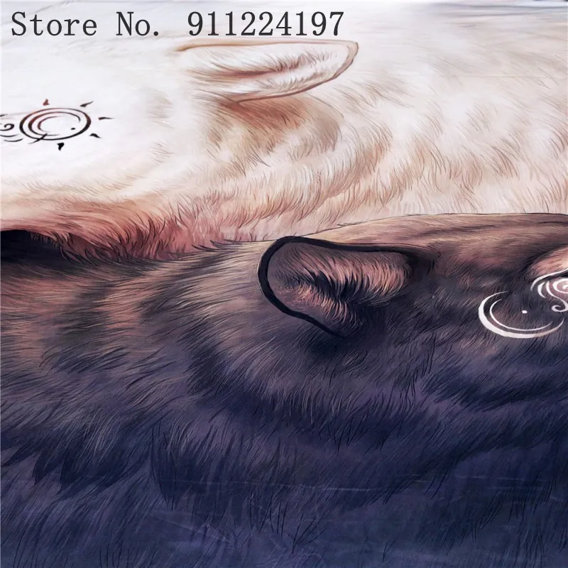 3D пододеяльник набор пара волков принт постельное белье один Двойной Твин