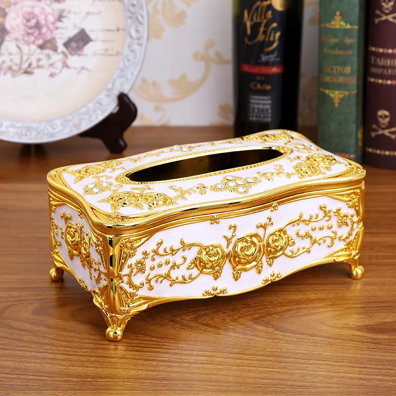 gold Кухонные держатели для салфеток, классическая коробка для салфеток, контейнер из акрила для ванной, кухонный инструмент, аксессуары для украшения дома - Цвет: gold