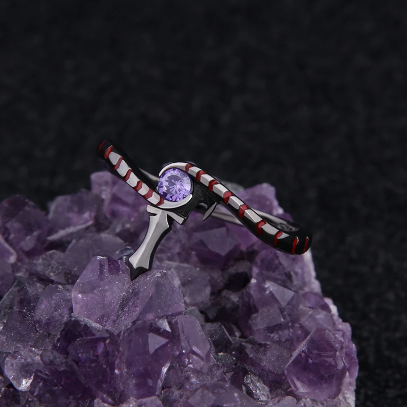 Кольцо из серебра 925 пробы в виде аниме Токийский Гуль канеки Кен чилопуд черное