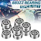 10 шт.компл. 683 ZZ подшипник, двухстороннее уплотнение, миниатюрная Высокоуглеродистая сталь 683 ZZ, радиальный шарикоподшипник Raceway