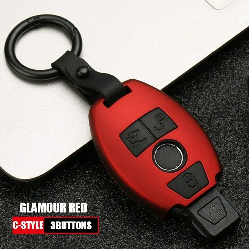 glamour red Чехол для ключей автомобиля Mercedes Benz W203 W210 W211 W124 W202 W204 W212 W176 AMG аксессуары брелок держатель брелок - Название цвета: glamour red