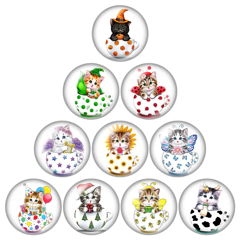 Новые милые кошки любовь питомец Луна бабочка кошка 10 шт. 12 мм/16 мм/18 мм/25 мм