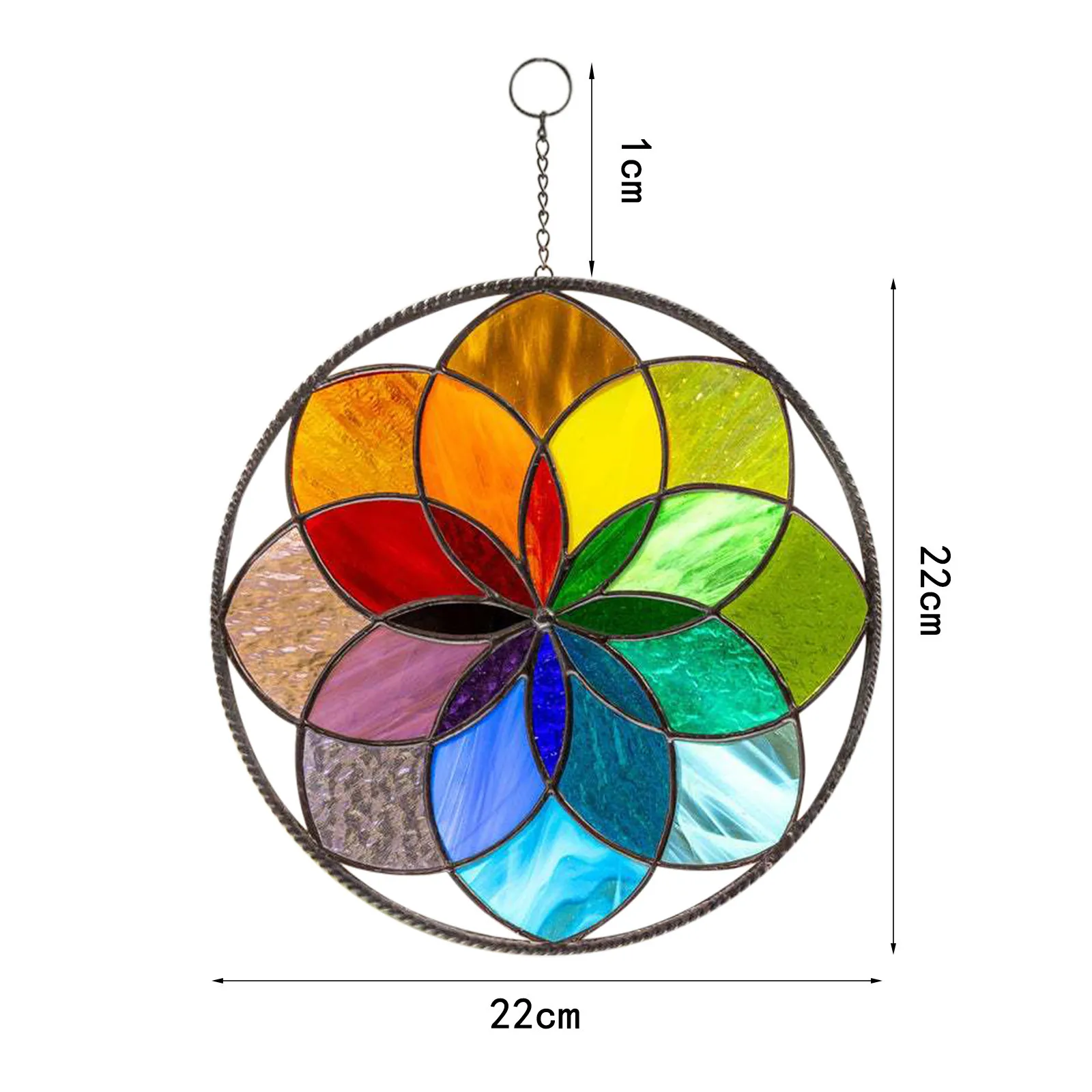 

40# Flower Stained Multicolor Pendant Window Hanging Ornament Colorful Indoor Bedroom Creative Window Decoration Crafts