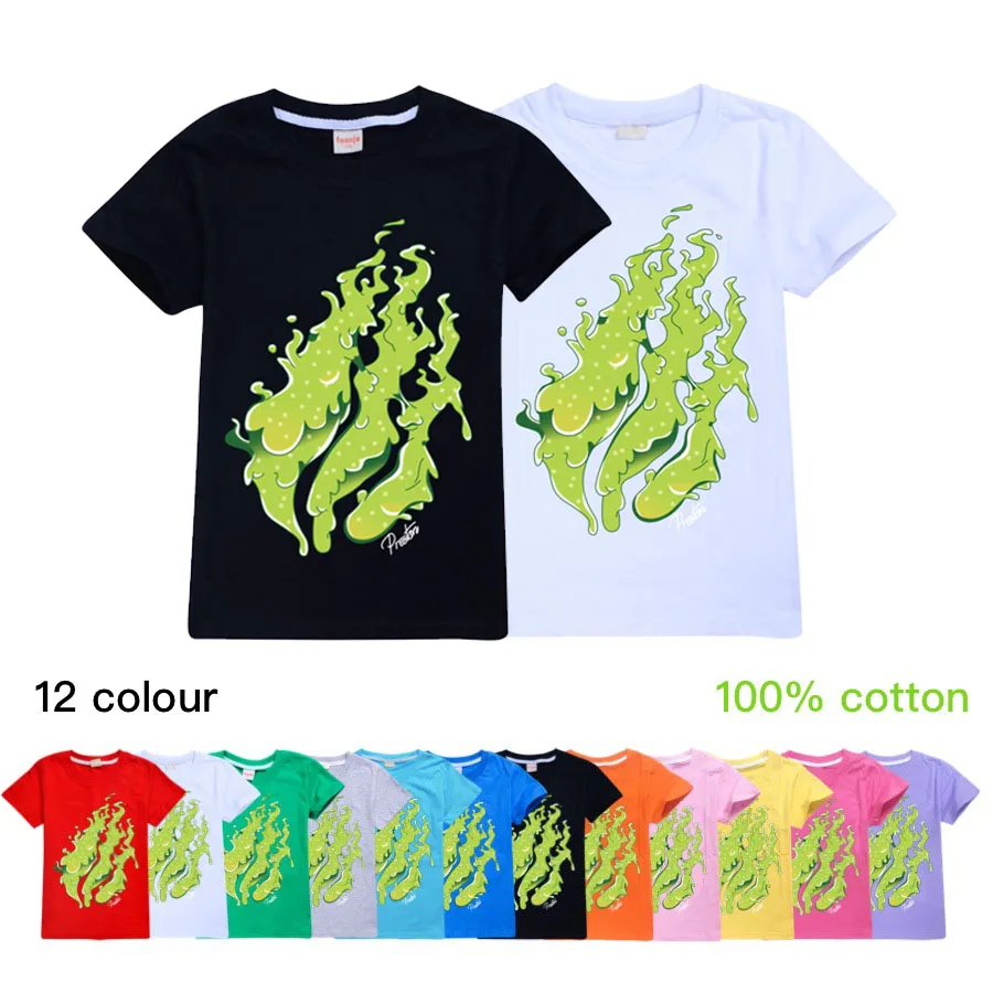 Новые летние футболки prestonplayz для девочек и мальчиков Preston Playzs с коротким рукавом