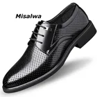 Misalwa мужские кожаные офисные туфли с вырезами классические туфли дерби Костюмные туфли для мужчин британские деловые Свадебные увеличенные туфли 36-49
