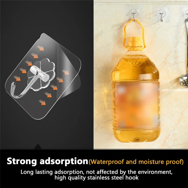 20Pcs Transparent Strong Self Adhesive Door Wall Hangers Hooks Suction Heavy Load Rack Cup Sucker for Kitchen Bathroom | Дом и сад