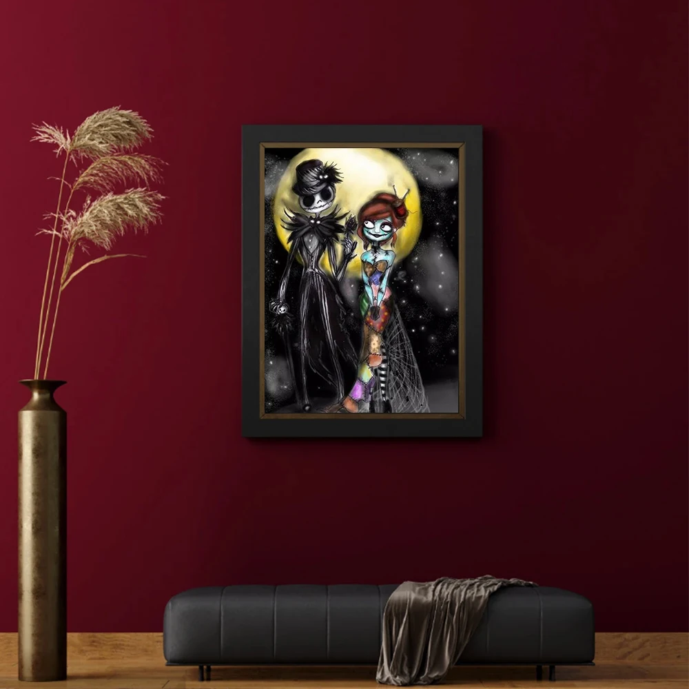 Художественная Картина на холсте в скандинавском стиле Хэллоуин Страшные Тыквы