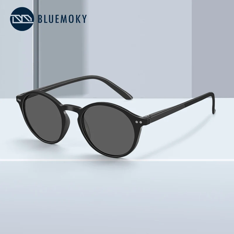 

BLUEMOKY Bifocal Reading Glasses Frame Men Women Retro Round Hyperopia Reader Sunglasses Outdoor UV400 Presbyopia Sun Glasses