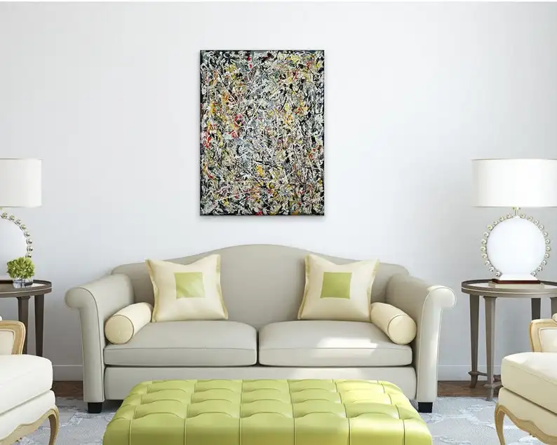 

Jackson Pollock-светильник-абстрактный холст и настенное искусство или современная абстрактная масляная живопись