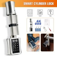 smart cylinder lock european style electronic door lock digital keypad code rfid card keyless electric lock safe for home