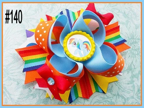 A B C D E F G Группа 300 шт 4," Вдохновленный Бутик слоистых волос лук символ волосы луки мультфильм девушка заколки для волос