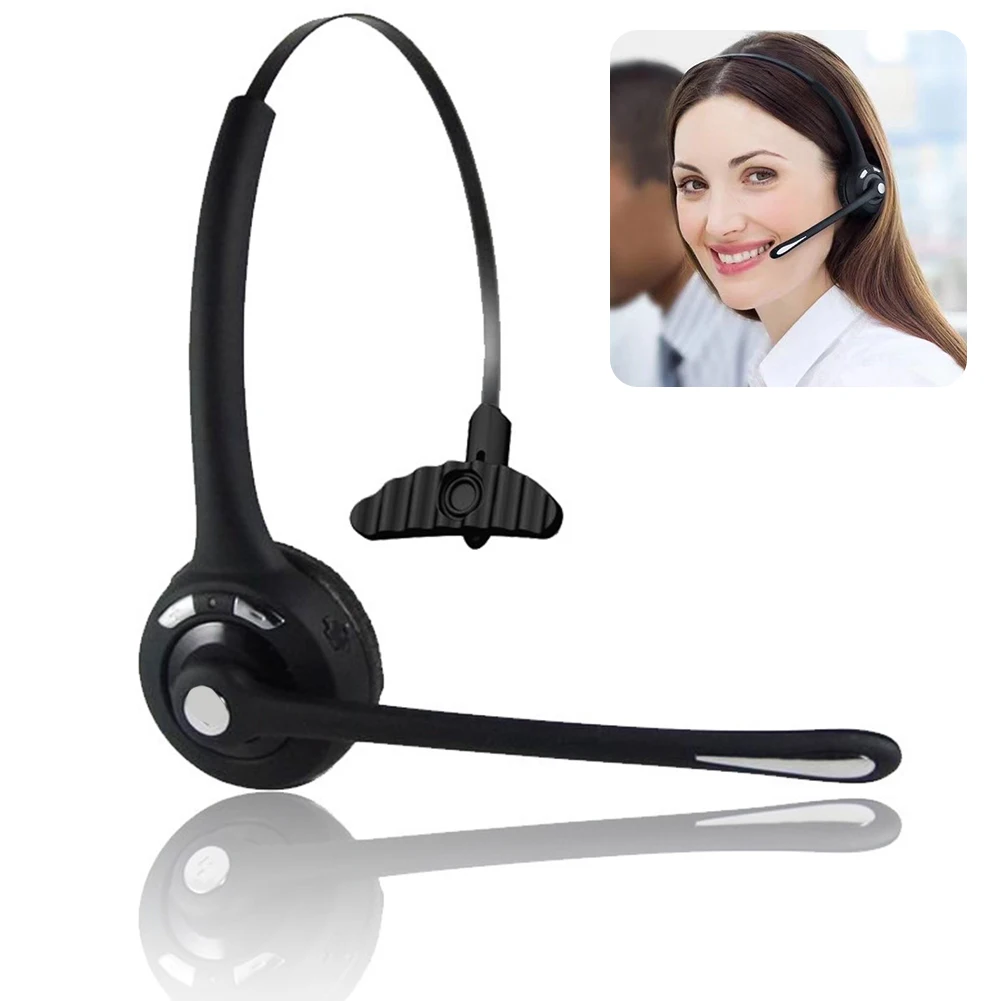 Compatible Headset Wireless Call Center Hands Free Home Single Ear For Cellphone PC Music Adjustable Noise Cancelling | Электроника
