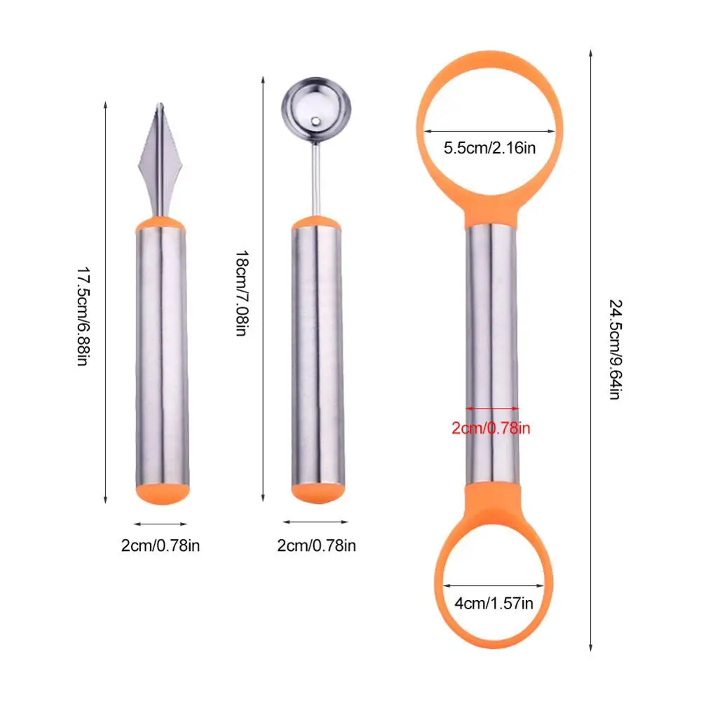 

3pcs/set Fruit Cutter Stainless Steel fruit and vegetable cutter Kitchen Tool Apple Slicer Fruit Peeler Separator carved tool