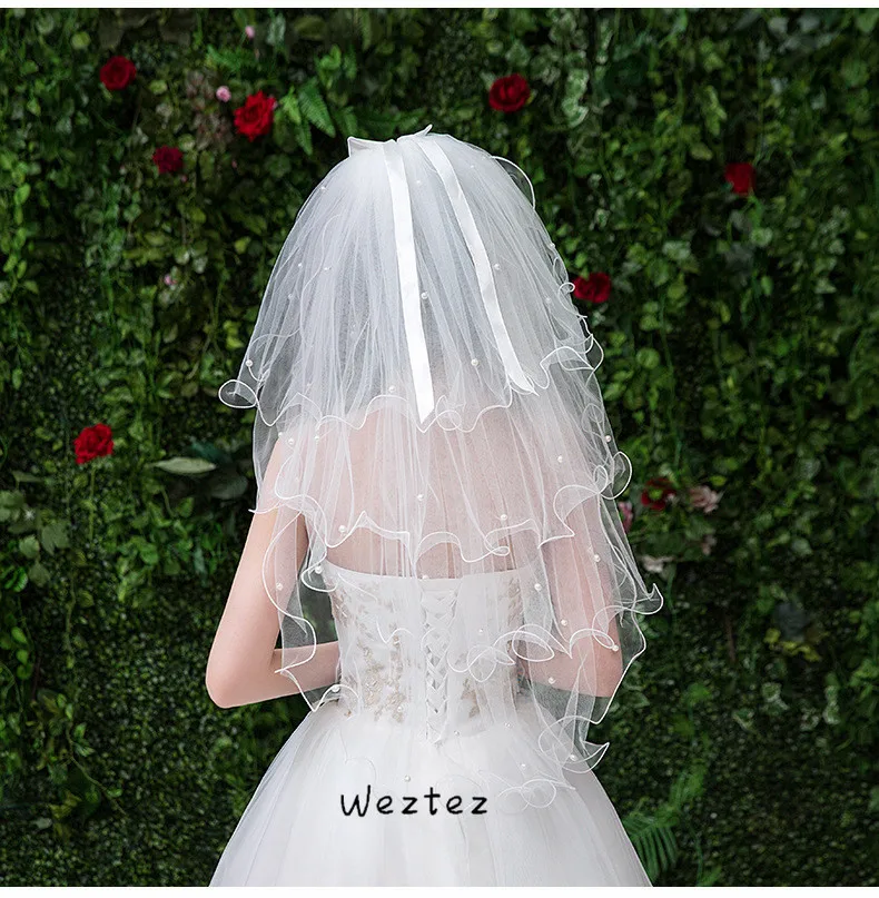 Женская свадебная вуаль платье слоновой кости Многослойная лента из органзы