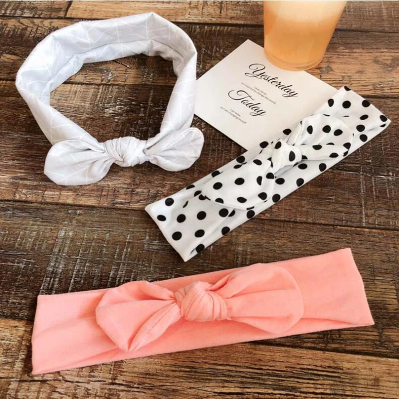 3 шт./компл. мульти-стиль повязка на голову с бантиком и узлом для малышей