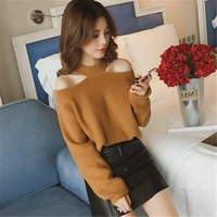 woman sweaters off shoulder halter pullover leisure sweater autumn winter coat sweater femme chandails pull hiver