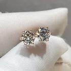 Круглый бриллиант огранки, розовое золото 18 карат, испытание всего 1-2 карата, цвет D, Муассанит, серьги-клипс Серебро 925 оригинальный подарок