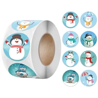 christmas sticker 8 designs cute snowman pattern scrapbooking sealing label 500pcs xmas kids classic toy gift box sticker labels