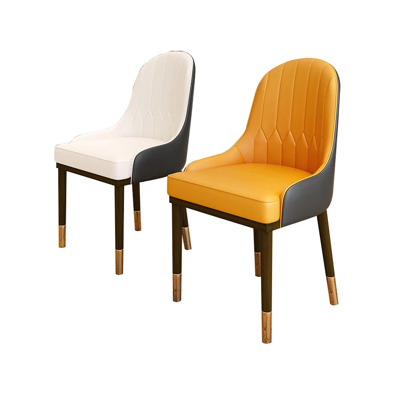 Скандинавский ресторанный кожаный стул современный минималистичный кофейный