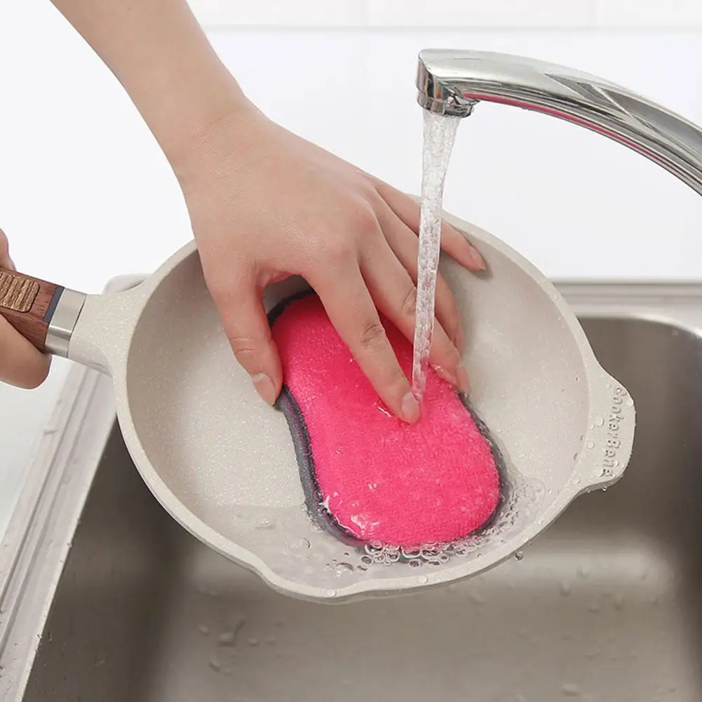 

Dishwashing Brush Scouring Pad Kitchen Strong Nonstick Bowl Stains Washing Oil Dish Brush Washing Easily Remove B2J5 Fiber C6U0