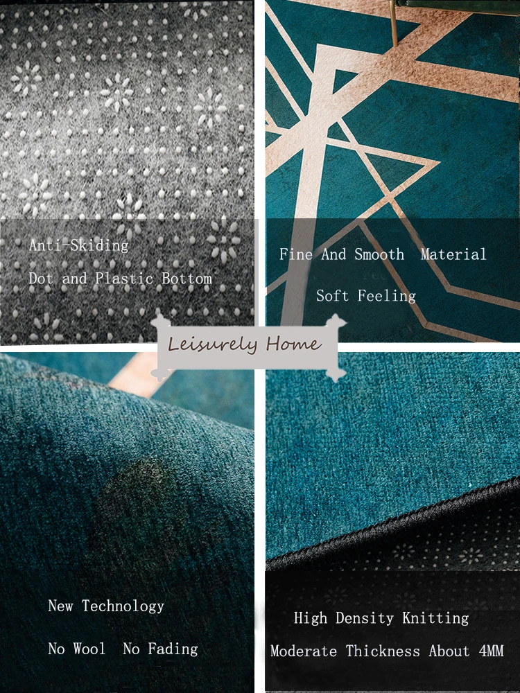 Ковер из синели с геометрическим золотым узором в скандинавском стиле ковер для